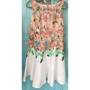 Spring Vibrant Danny & Nicole Sz10 Fit & Flare Dress sleeveless Floral Wedding